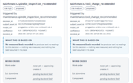 Pragmatos approval queue: two proposals, each with a panel on what it is based on and a work order line